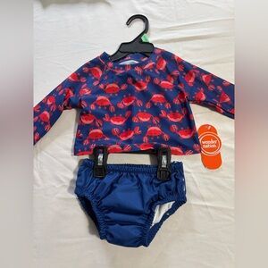 Wonder Nation Blue and Red Crab Swim Set